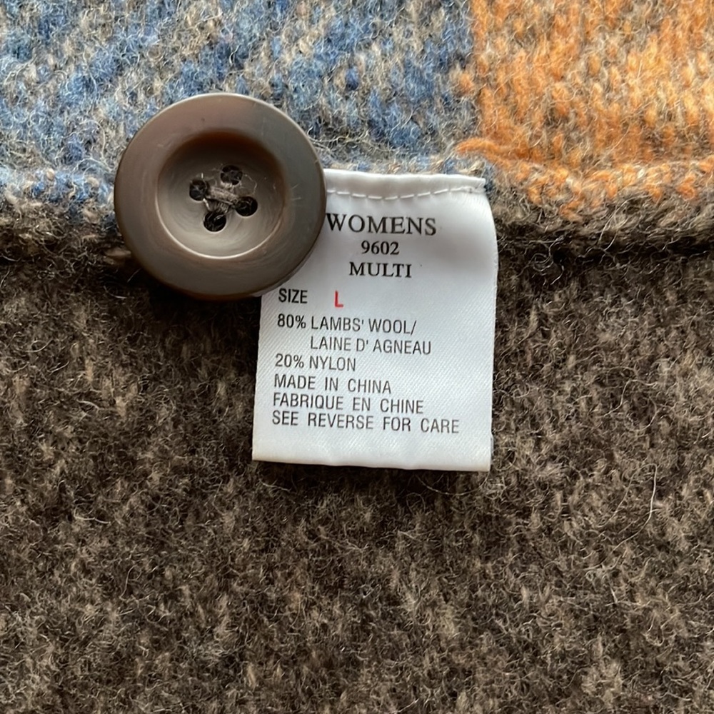 Vintage Woolrich Patchwork Chevron Knit Pattern Lambswool Sweater Vest Size L** - Picture 11 of 12